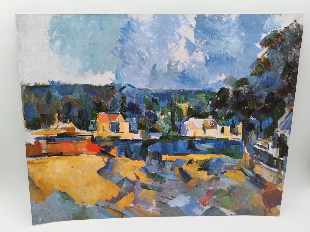 Hochwertiger Kunstdruck, "Uferlandschaft" - Paul Cézanne, Edition Kunstkreis 1998 – Bild 1