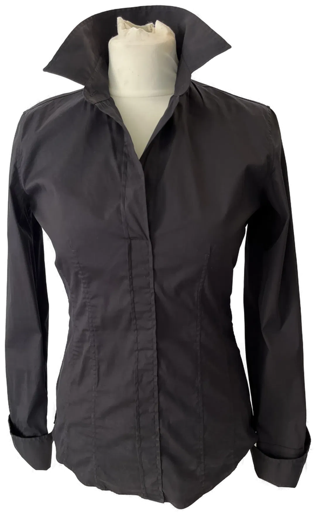 VAN LAACK Damenbluse schwarz mit seitlichem Zipper Gr. 36 - Bild 1