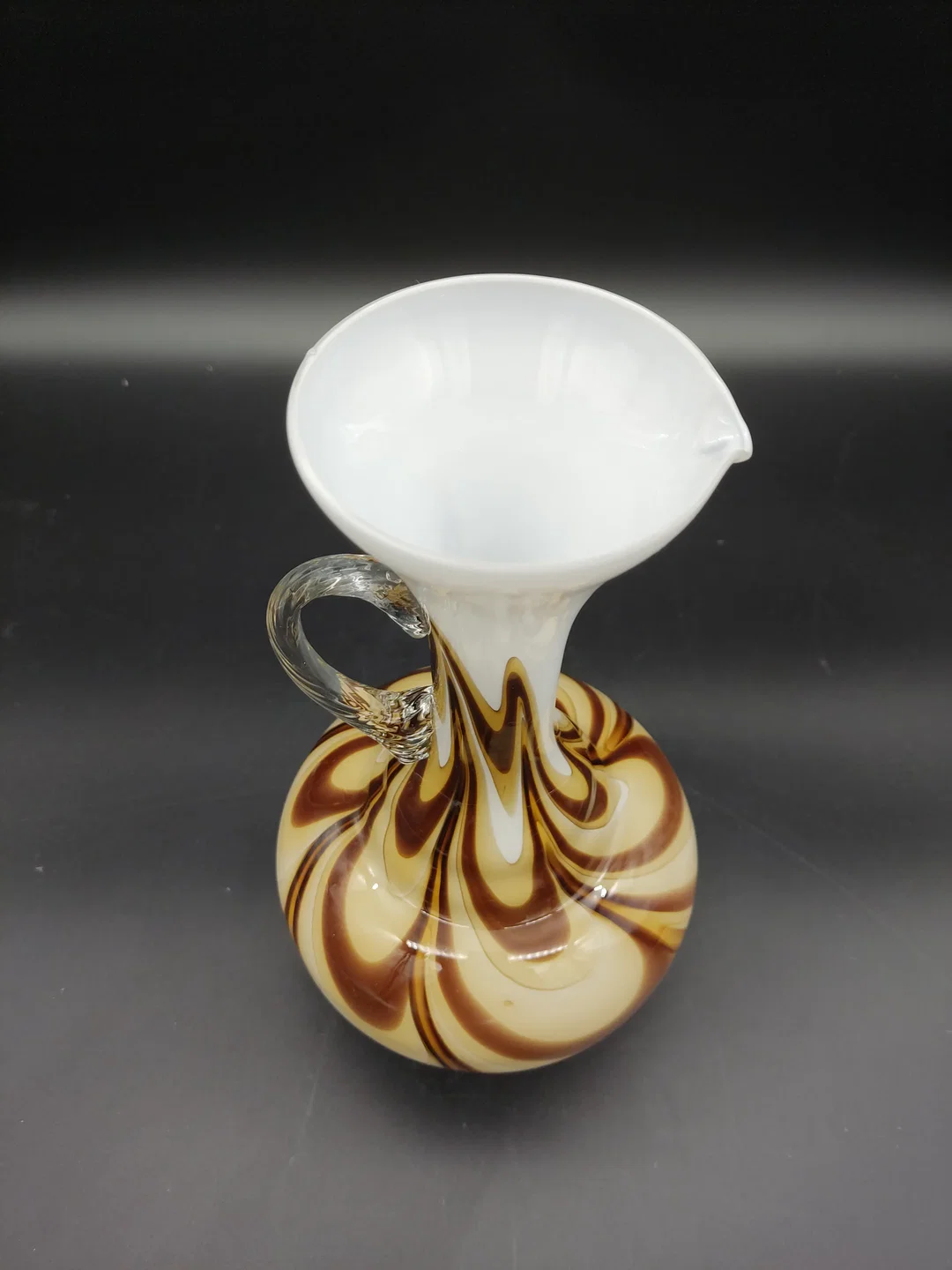 Marmorierte Krugvase in Stil von Opaline Florence / ca. 1970er-Jahre – Bild 3