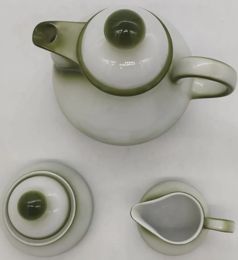 Wunsiedel Bavaria Porzellan Kaffee-Set 3-teilig weiß/grün – Bild 3