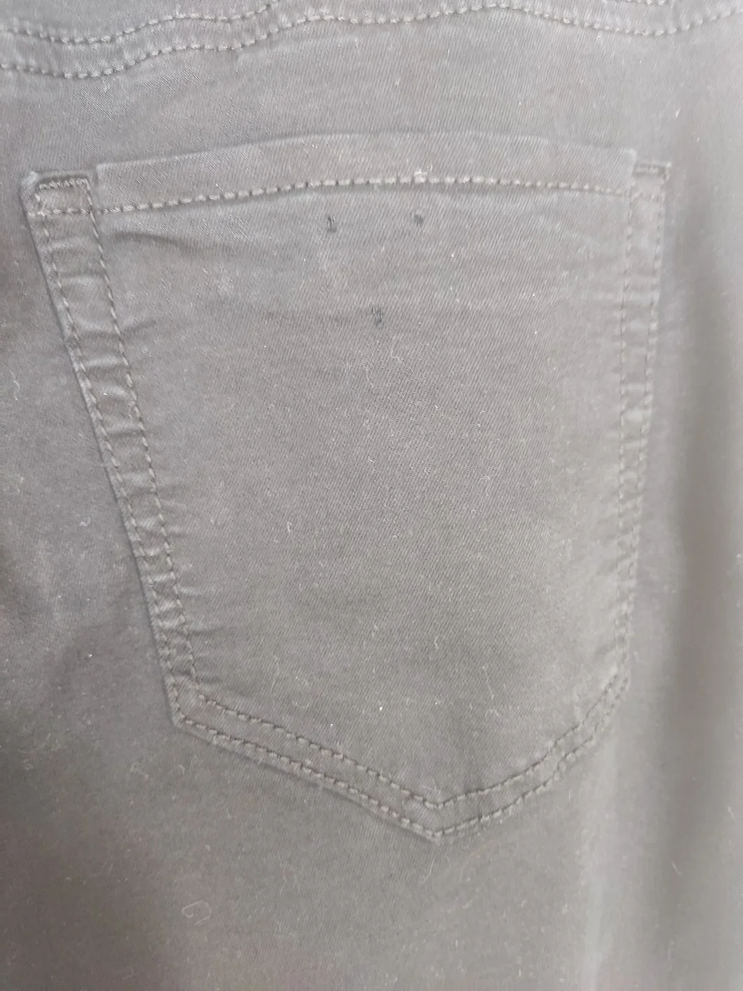 Jeans "Miss Bonbon", lang mit Stretch, schwarz mit Taschen, Größe L (geschätzt) – Bild 4