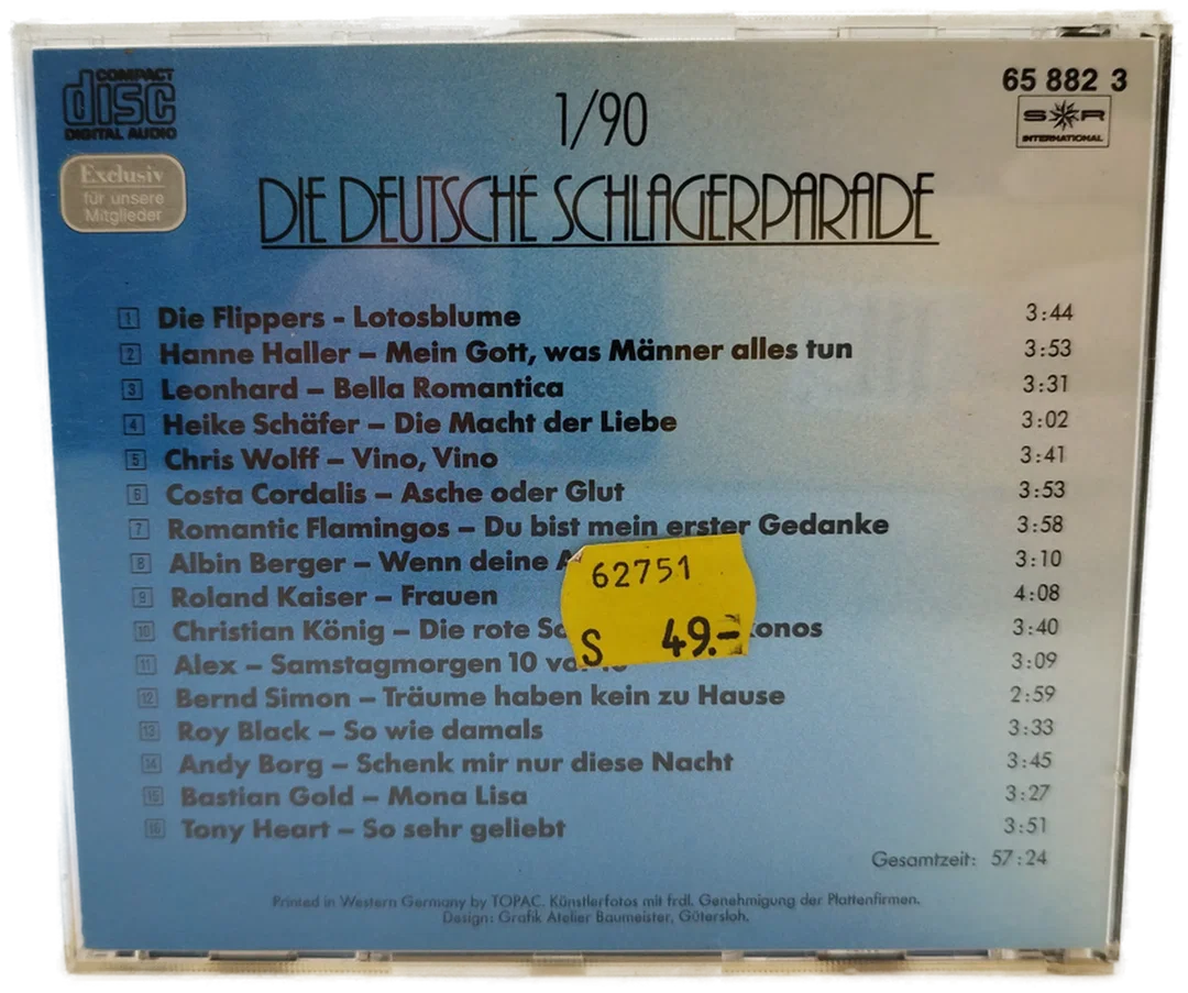 Die deutsche Schlager-Parade - Original Stars - Original Hits / CD – Bild 2