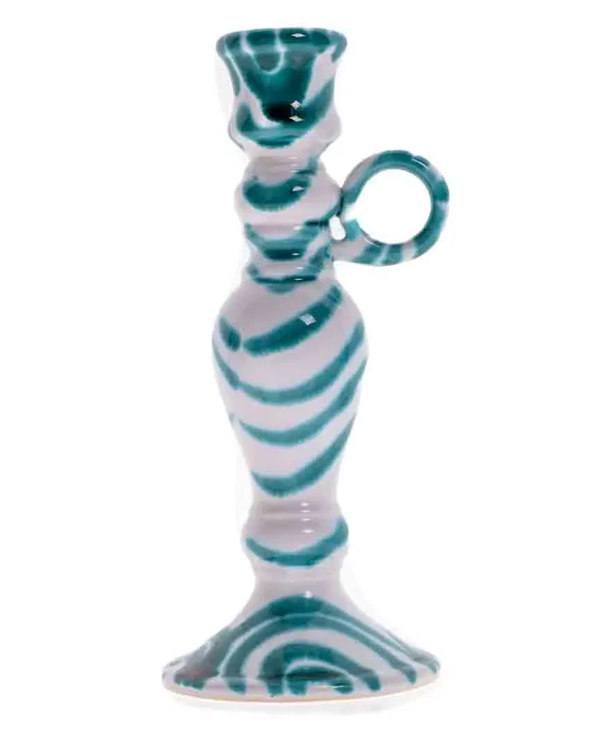 GMUNDNER KERAMIK Deko Kerzenständer grüngeflammt - Bild 4