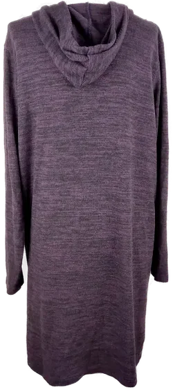 Pullover "Shift Dress Yessica", langarm mit V-Auschnitt und Kapuze, violett/schwarz meliert, Größe M – Vorschau 3