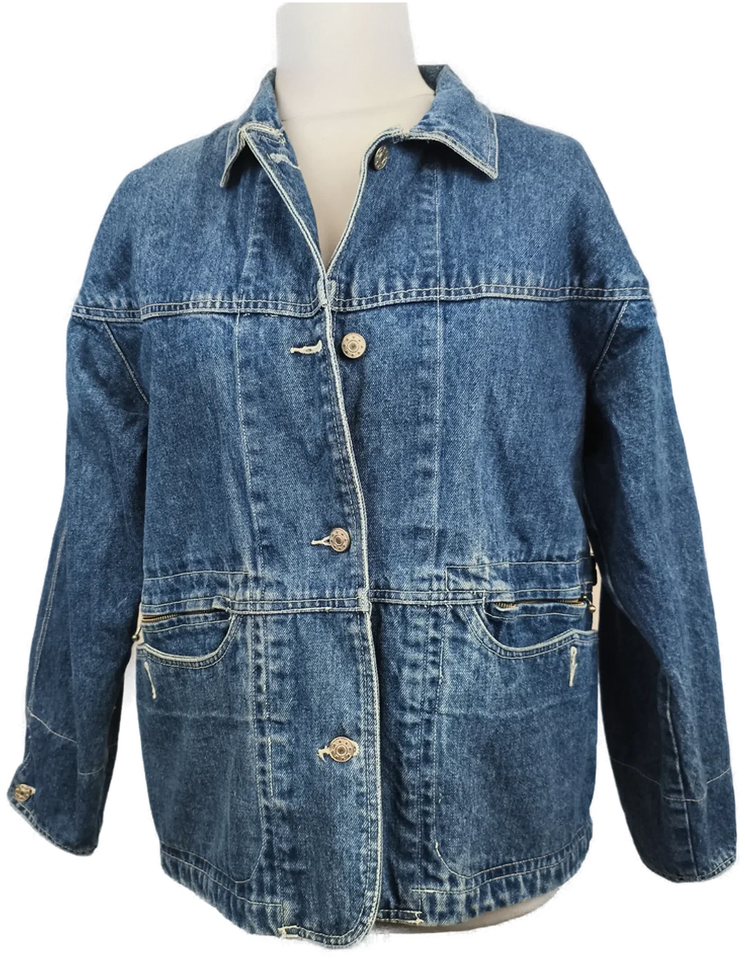 Jeansjacke Vintage, 80er, Gr. M – Bild 1