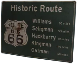 Route 66 Blechschild | Historic Road Sign USA | Vintage Metallschild Deko Retro - Bild 3