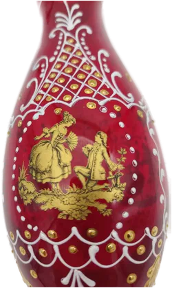  Glas aus Italien rubinrot mit goldenen Akzenten - Bild 4