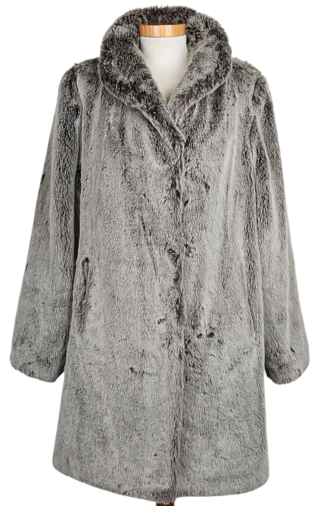 Brigitta Webpelzmode Vintage Damenmantel, grau - Gr. XS - Bild 1