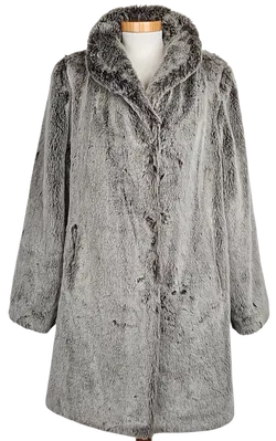 Brigitta Webpelzmode Vintage Damenmantel, grau - Gr. XS - Bild 1