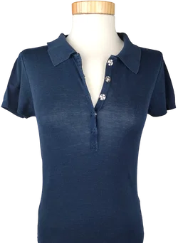 Joseph Damen Polo Shirt, marine - Gr. M (sehr klein geschnitten, eher s - xs) - Bild 3