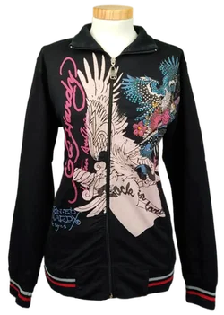 Ed Hardy Damen Zip‑Jacke schwarz gemustert Gr. XXL - Bild 1