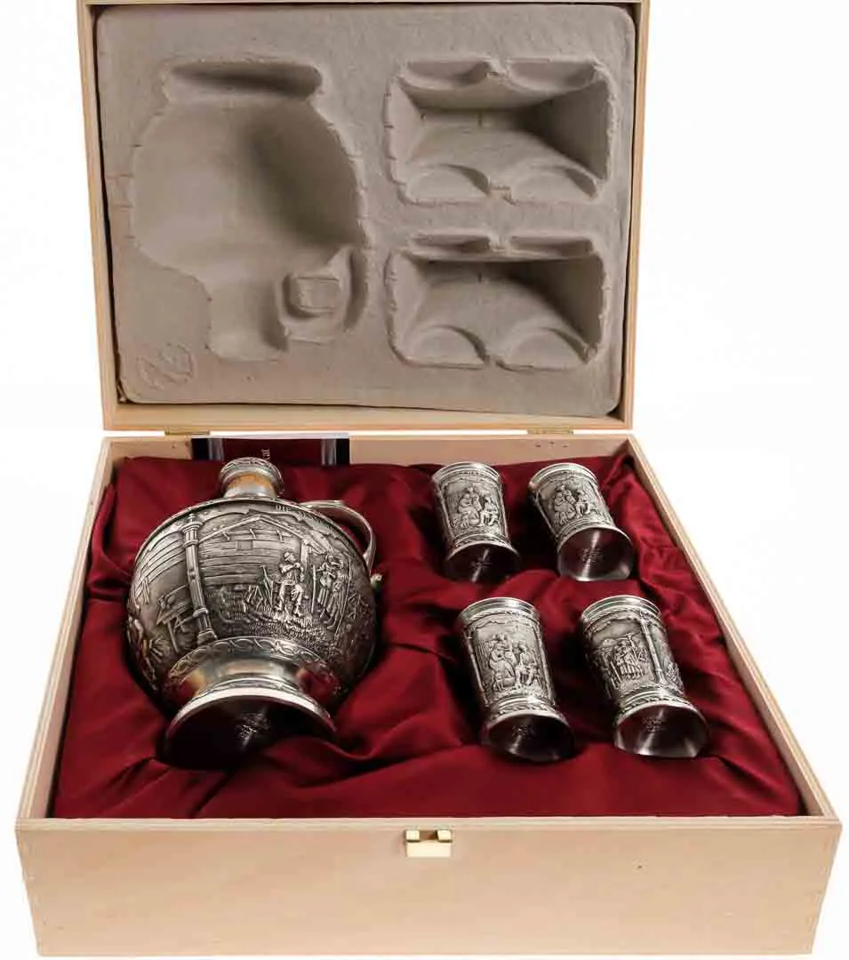 ARTINA SKS Zinn 95% Set mit Flasche und Schnapsgläser – Bild 2