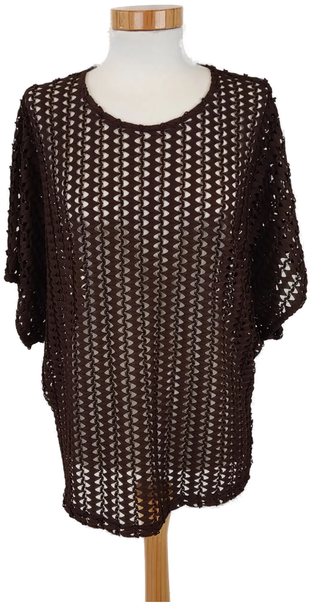 Damenkurzarm Netz T-Shirt braun - Gr. L/40 - Bild 4