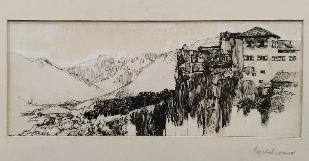 "Castel Corno" Original Radierung - 32,5 x 22 cm – Bild 2