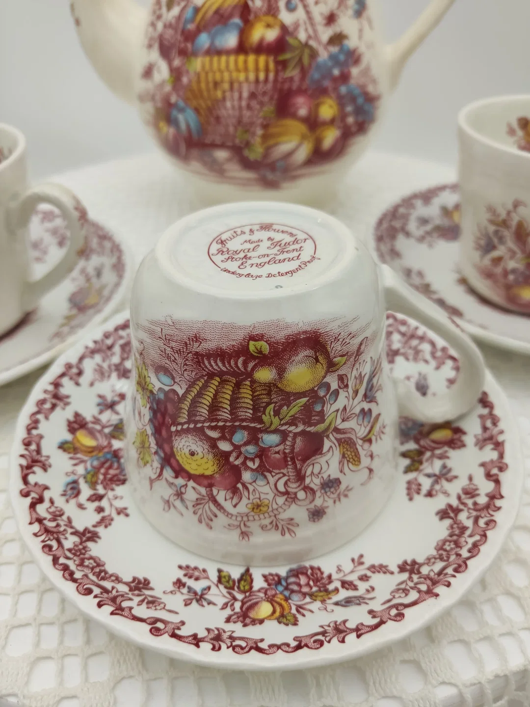 Royal Tudor 'Fruits & Flowers' Kaffee- und Teeservice Keramik | Englischer Schatz – Bild 19