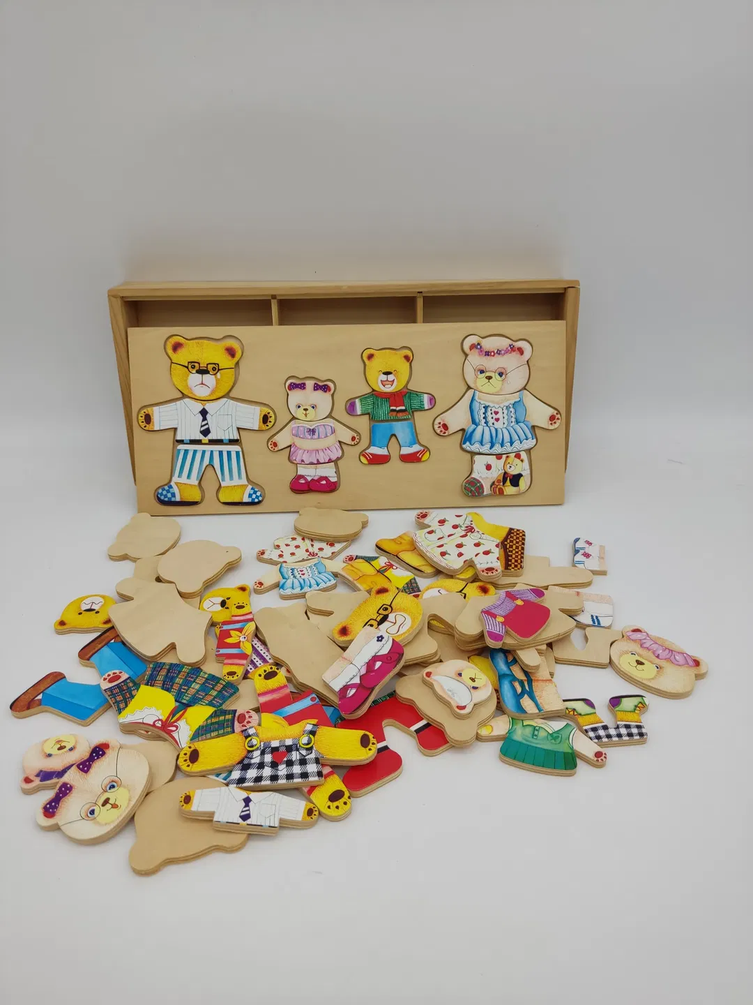 Puzzle Hölzernes Bären Familie Ankleide Spielzeug/Lernspielzeug  - Bild 4