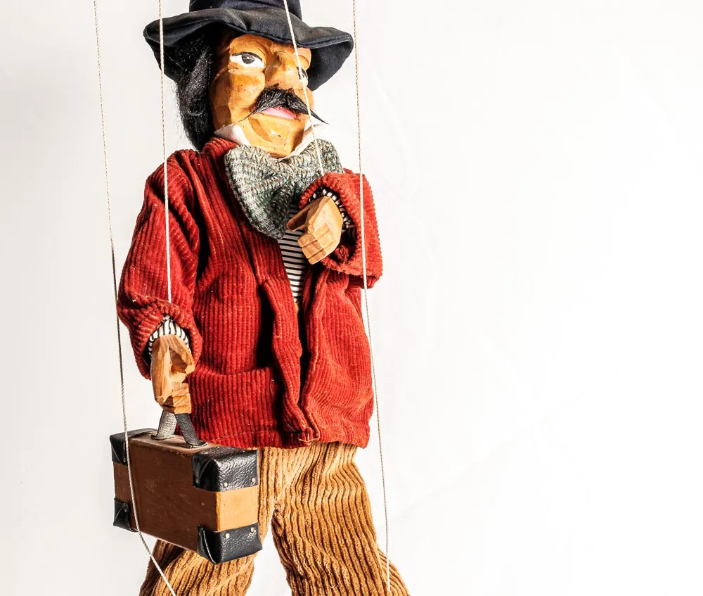 Marionette Puppe Reisender / Vertreter – Bild 3