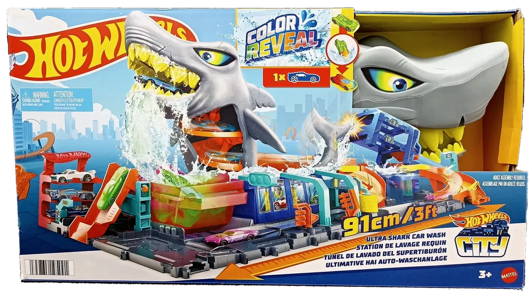 Mattel Hot Wheels "City Ultra Shark Car Wash" Spielset (OVP) – Bild 2