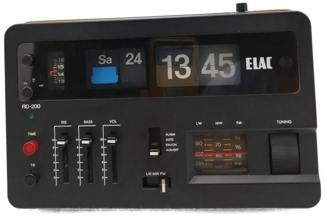 Elac- kultiger Klappzahlenwecker in Gelb - Bild 1