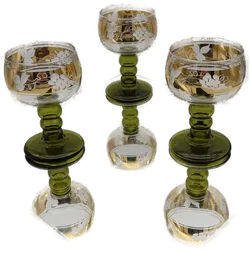 3er-Set Rhein-Römer Kristall Gläser Goldrand |  Vintage-Charme - Bild 3