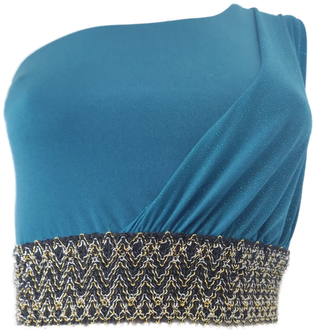 One shoulder Damen Kleid Petrol  Gr. 36/38 – Bild 2