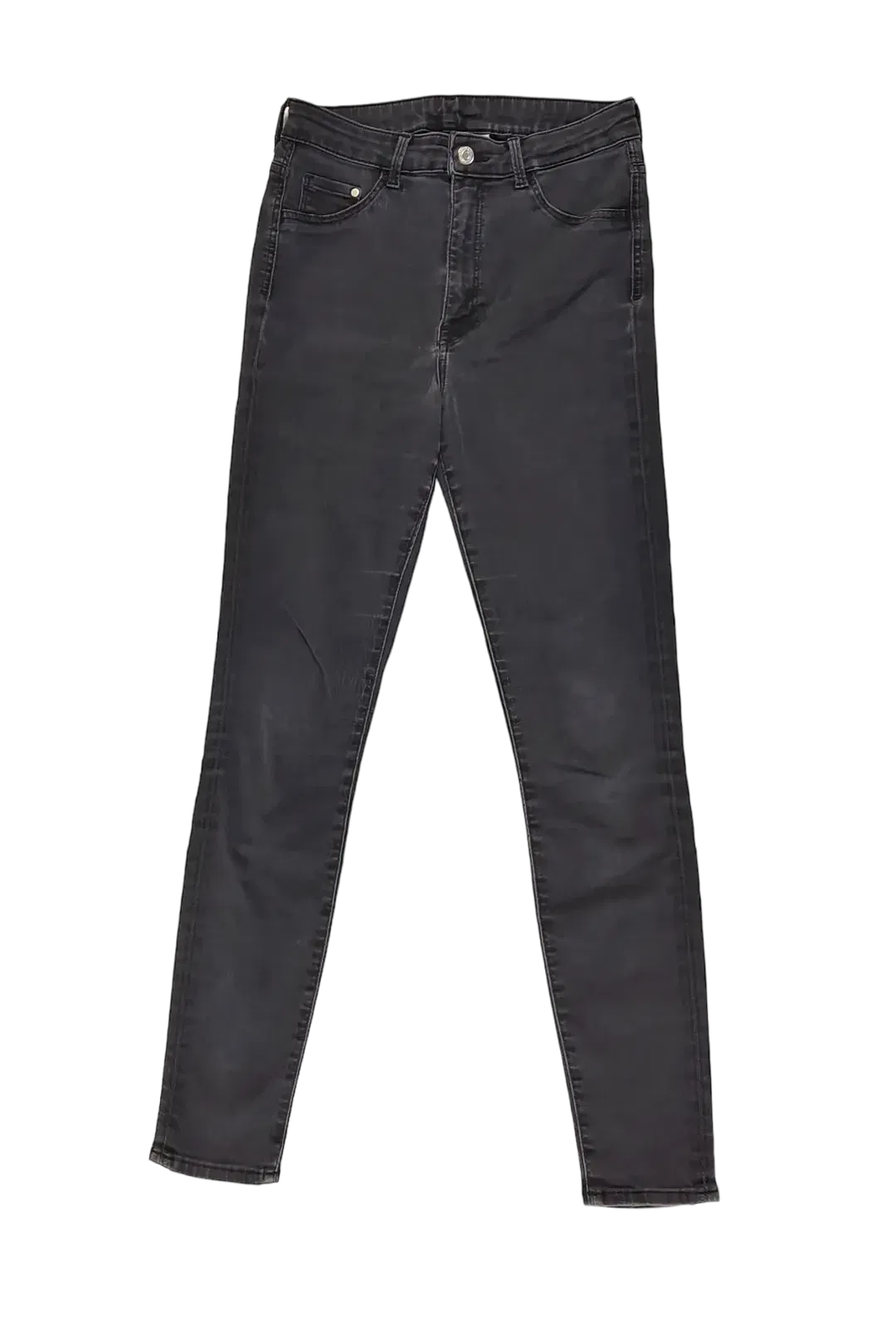 H&M High Waist Damen Jeggings Denim, dunkelgrau - Gr. S - Bild 4