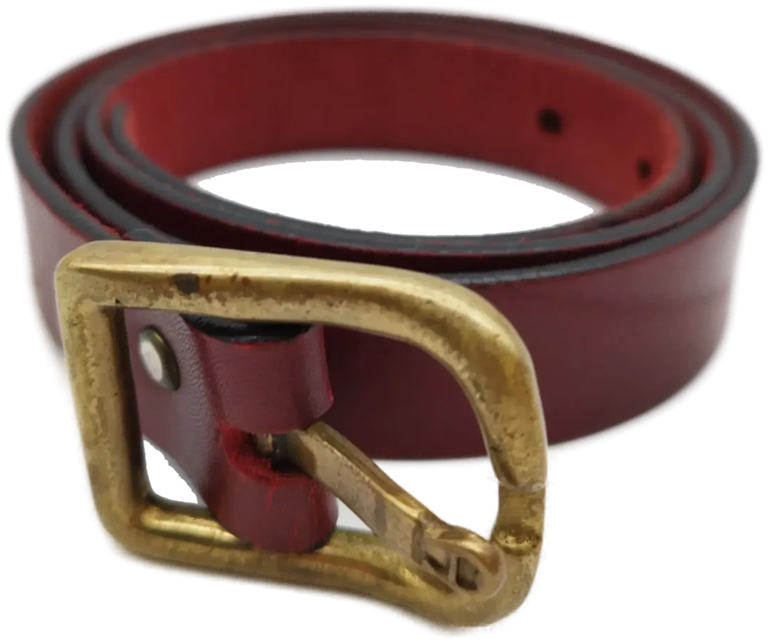 Roter Aigner Gürtel - 95 cm  / goldfarbiger Schmuck - Bild 1