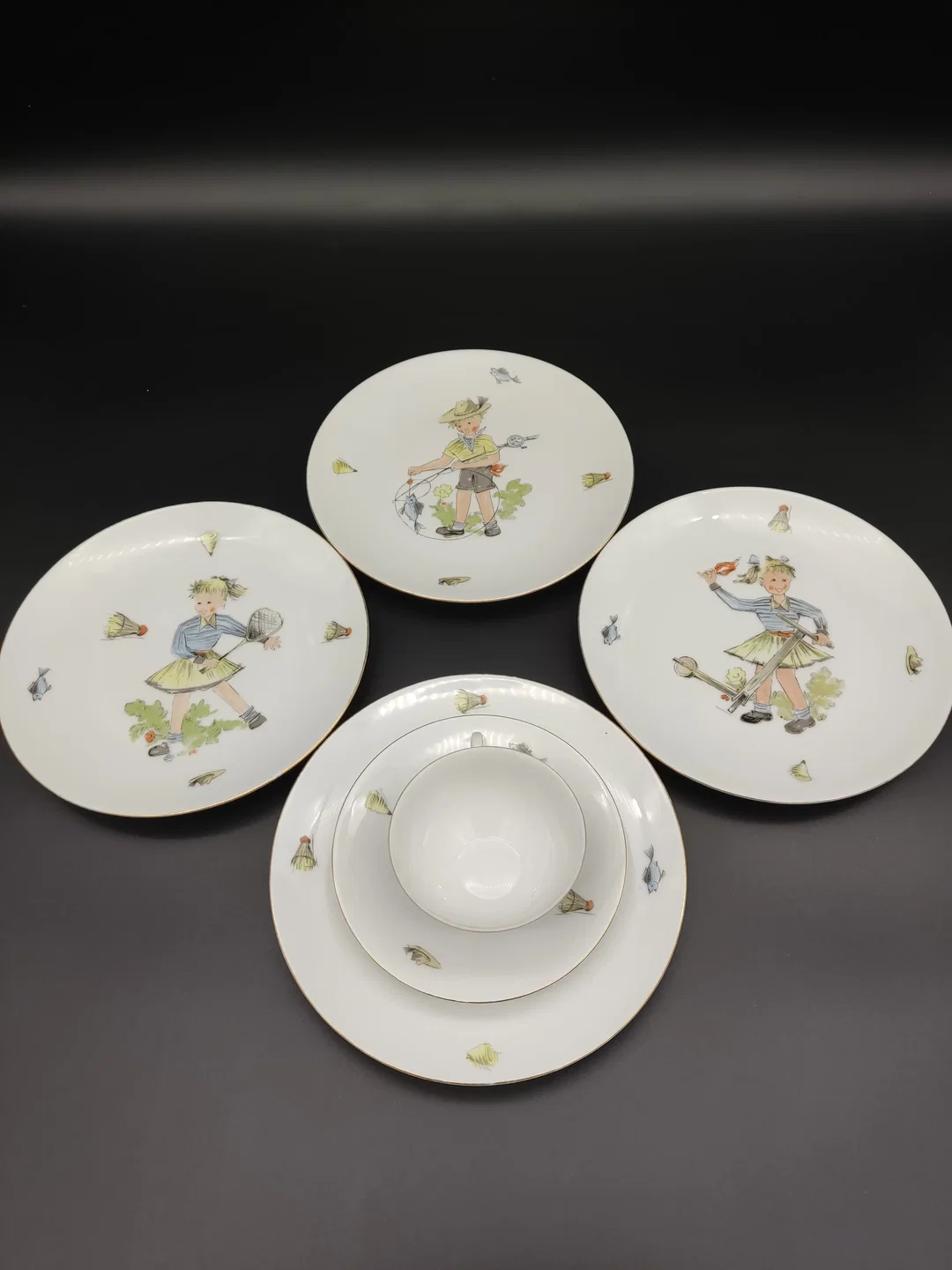 Winterling - Vintage Moccatasse & 4x Dessert-Teller – Bild 2