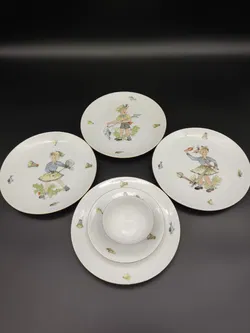 Vintage Winterling: Moccatasse & 4 Dessert-Teller - Bild 2