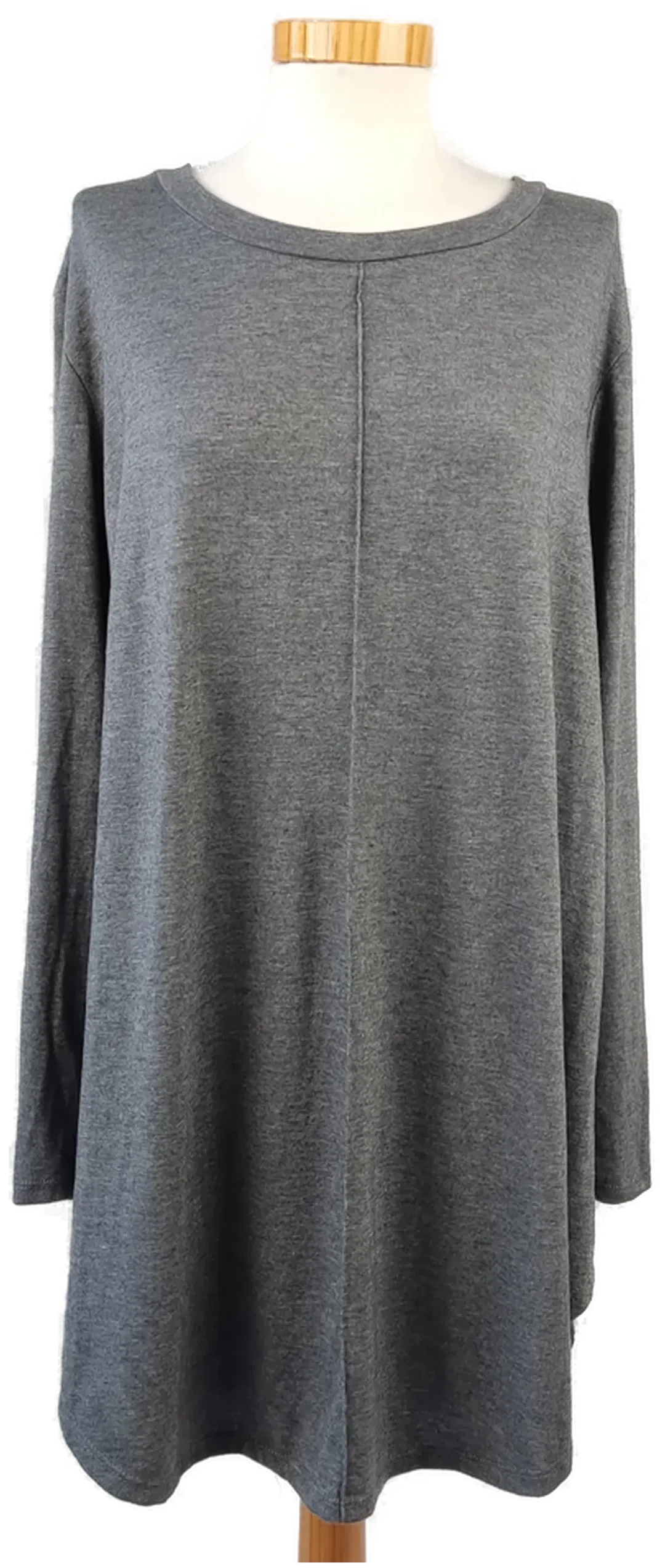 Damen Longshirt, grau - Gr. 3XL/4XL - Bild 1