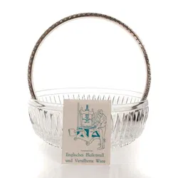 Englische Bleikristallschale mit abnehmbaren versilbertem Rand - Bild 3