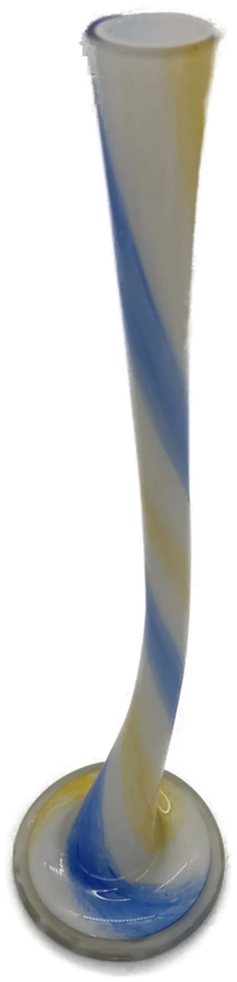 Vase mit Schwung  blau/gelb/weiss  34 cm – Bild 2