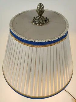 Tischlampe mit Porzellanfuß / Creme-Rose-Lila - Bild 2