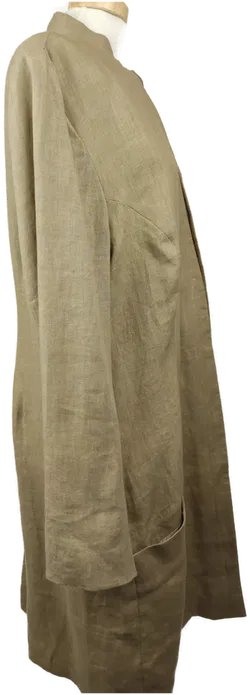 Damenmantel Stehkragen ohne Knöpfe beige - XL/42 - Bild 3