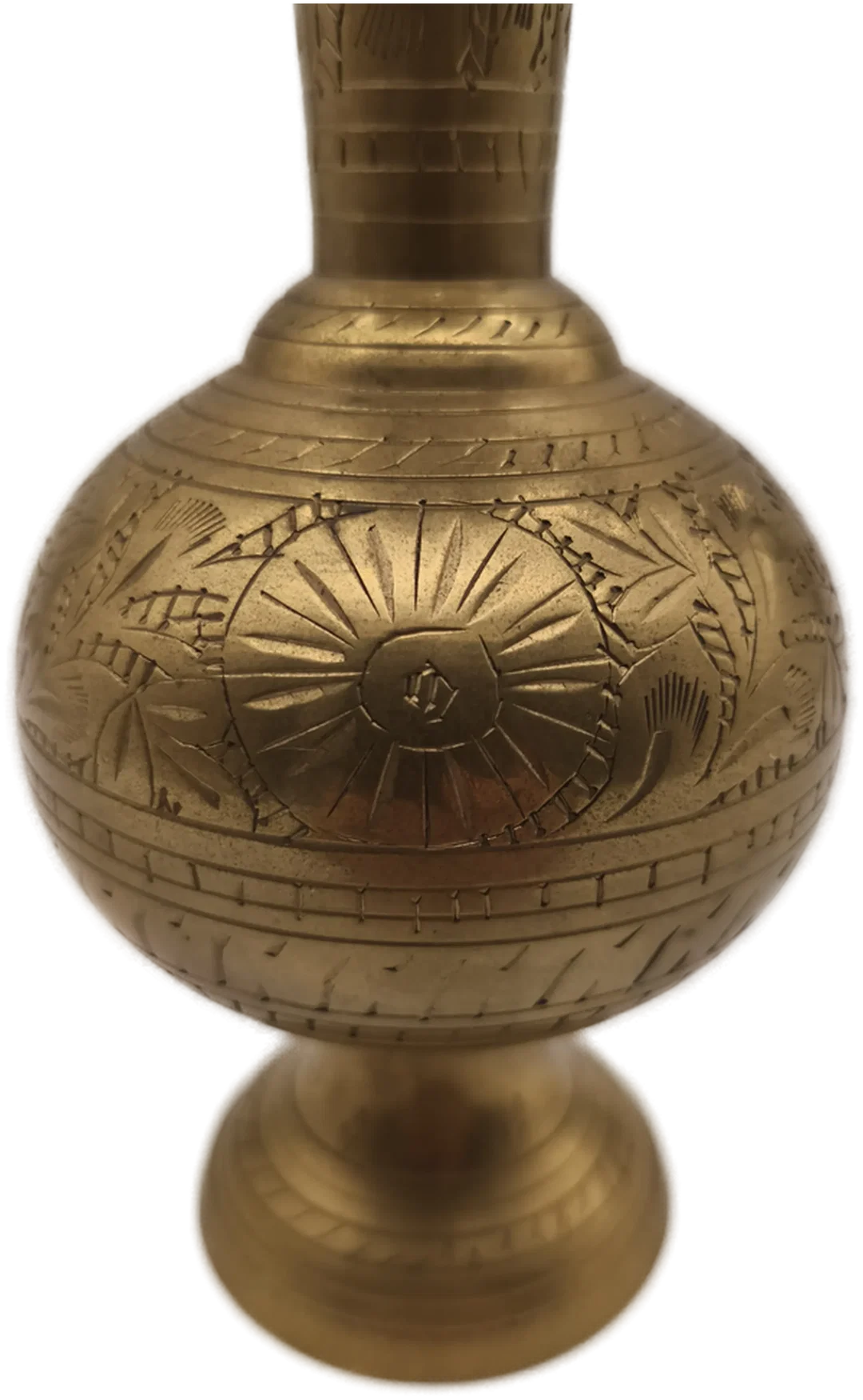 Vintage Messing Vase Indien, handgraviert und patiniert – Bild 2
