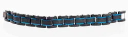 COOLMAN Herren Armband-Edelstahl-Einstellbar in Blau & Schwarz, 18 cm - Bild 3