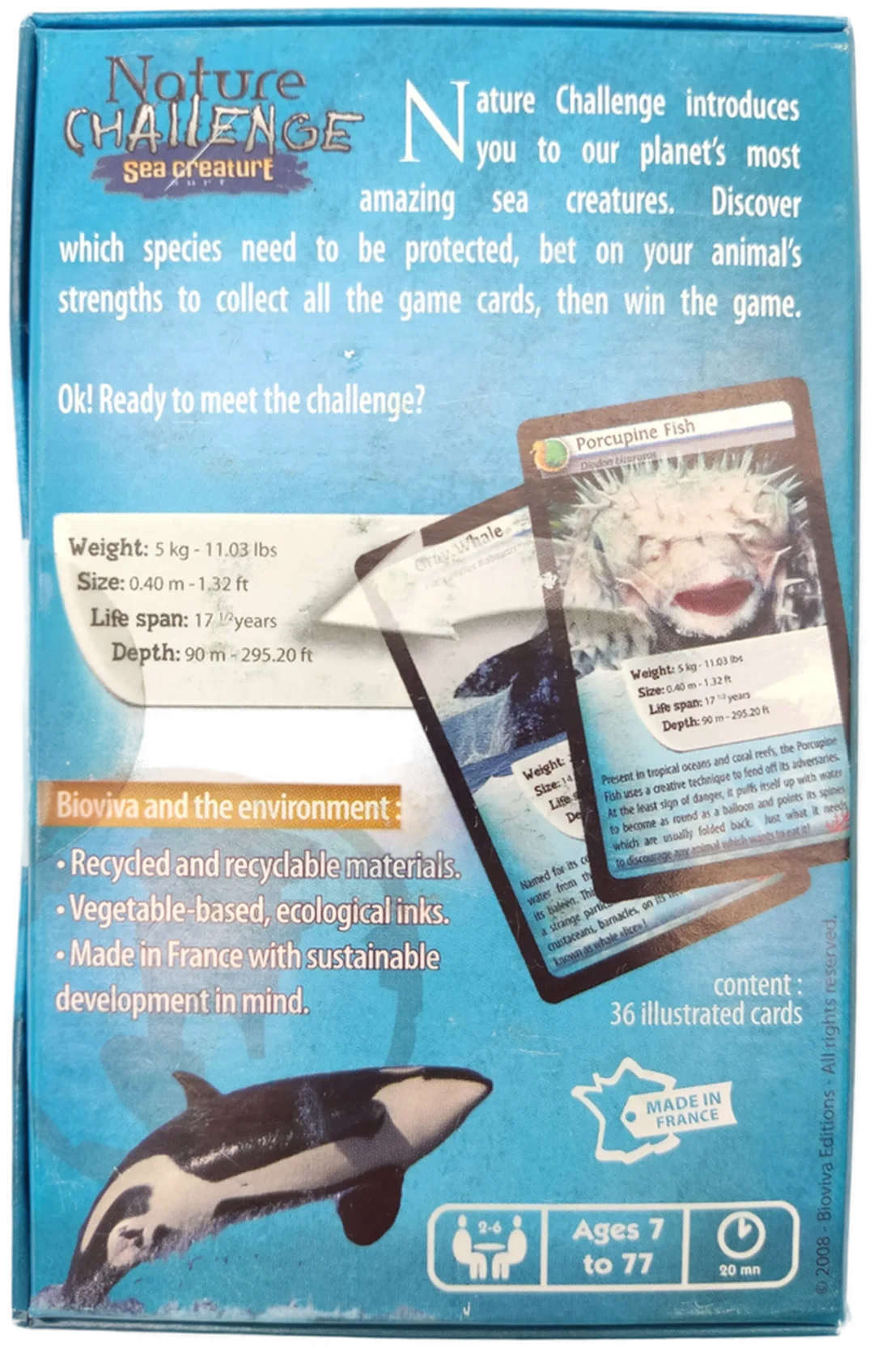 Nature Challenge - Sea creature surf - Kartenspiel - bioviva – Bild 3