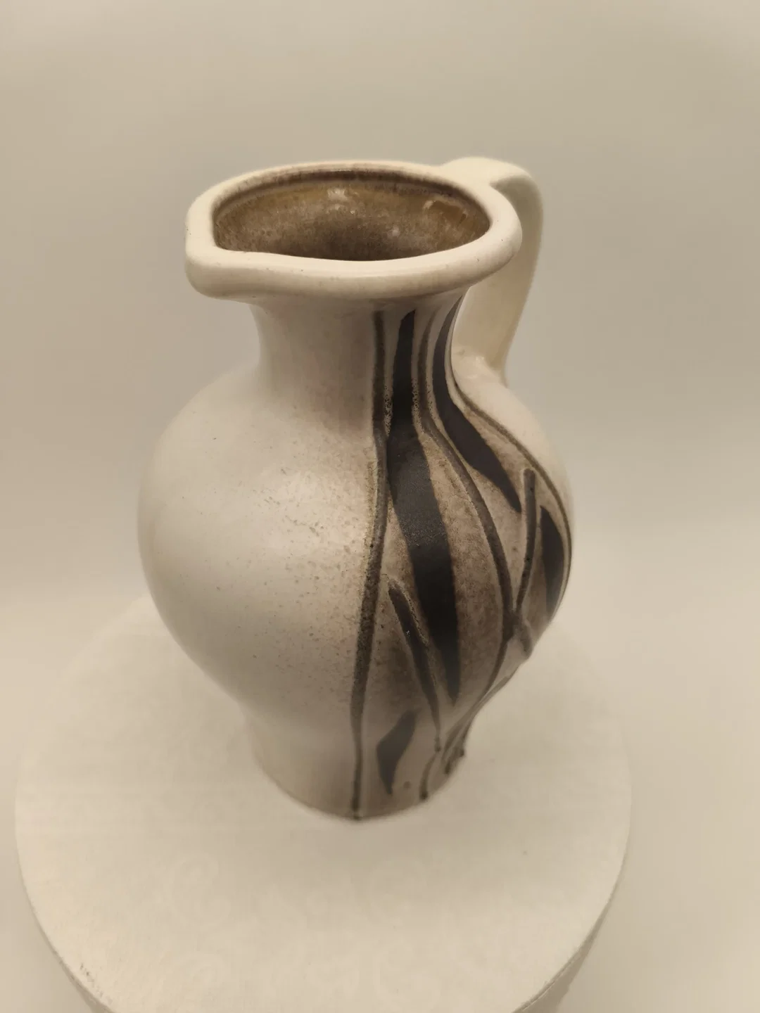Henkelvase beige/matt, Vintage Midcentury – Bild 2