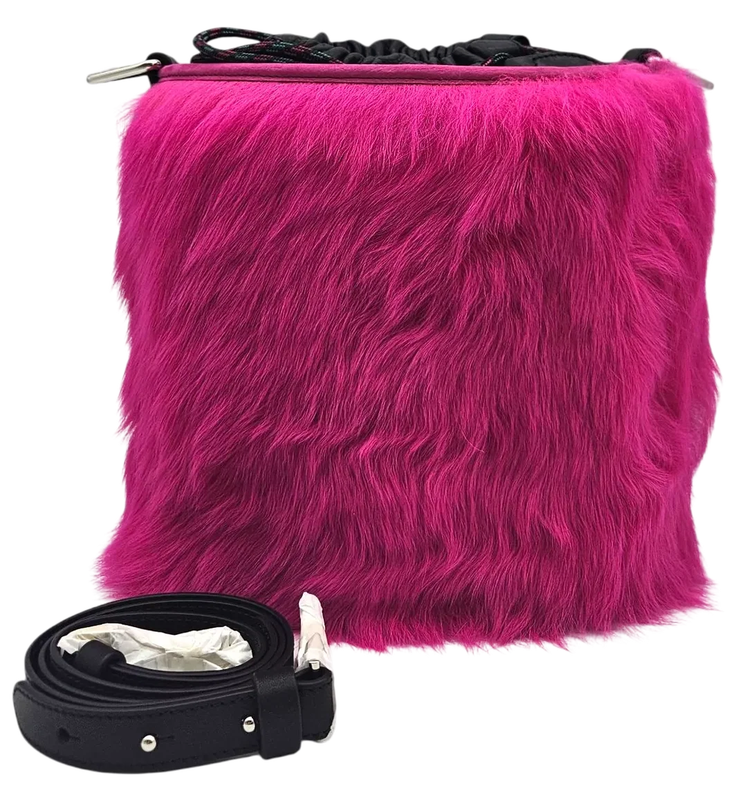 Max V. Koenig Damen plüsch Handtasche, pink/grün - Höhe ca. 25 cm  – Bild 2
