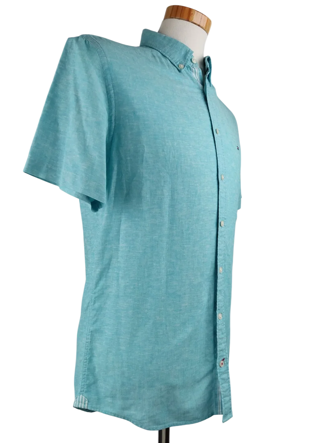 Tommy Hilfiger Herren Kurzarmhemd, blau - Gr. S – Bild 3