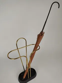 Vintage-Flanierschirm / Sonnenschirm / Damenschirm - beige-orange-braun geblümt - Bild 6