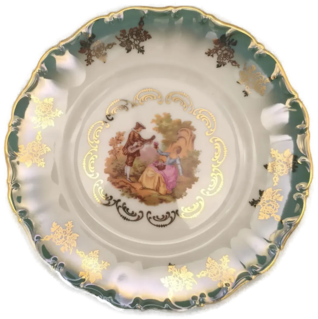 Seltmann Weiden Porzellanteller Durchmesser 19 cm Jean-Honoré fragonard sujet Goldrand - Bild 1