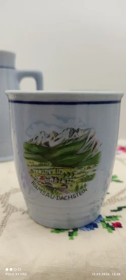 Lilien Porzellan Set, 1 Kanne + 4 Becher | Retro-Charme - Bild 4