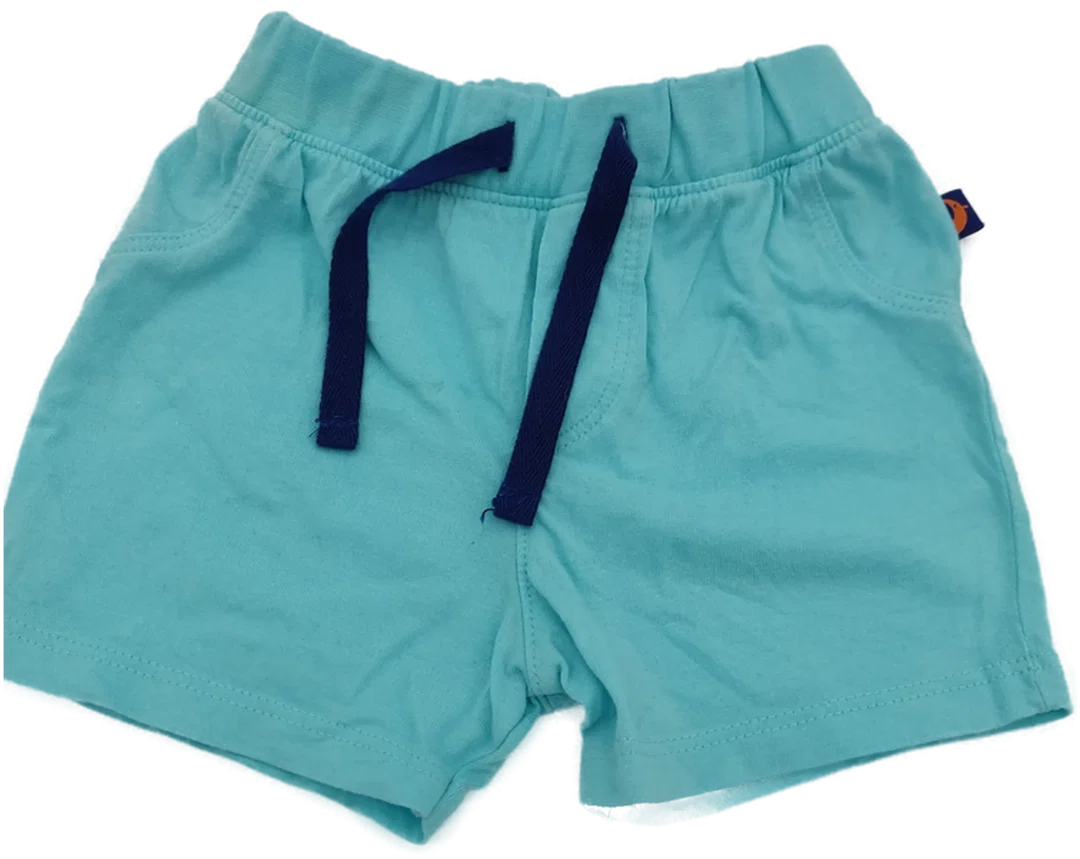 Babyhose kurz mit Gummizugbund und Kordel, türkis, Größe 62 (geschätzt) - Bild 1