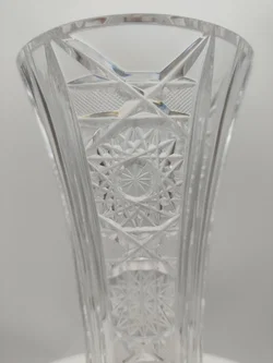 Kristallvase mit Schliffmuster | Tschechischer Vintage-Schatz – Vorschau 5