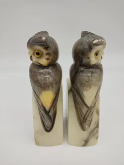 2er Set Eulen Buchstützen aus Stein - Bild 5