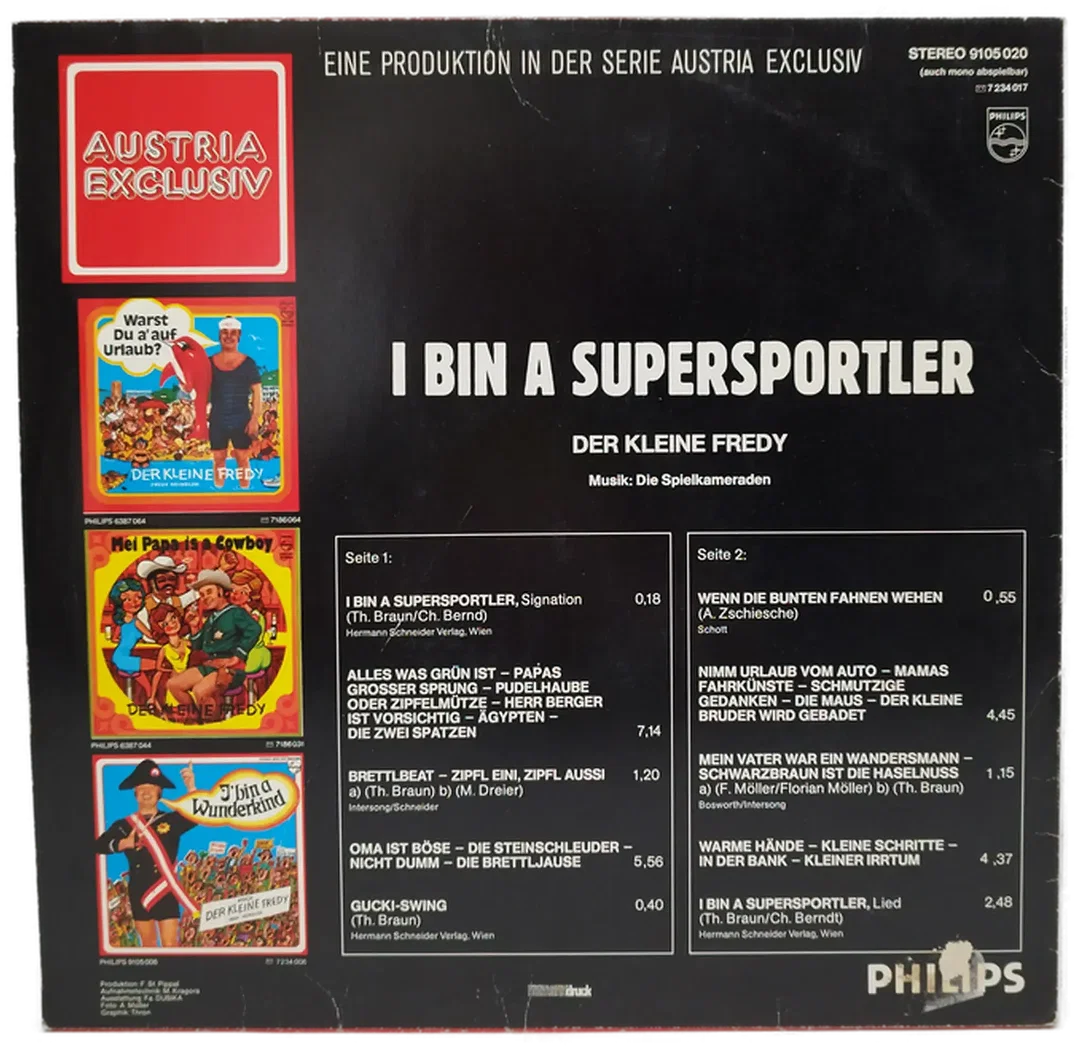 Schallplatte Fredy Heindler (1975) | Bayerischer Kult – Bild 2