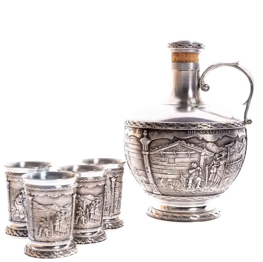 ARTINA SKS Zinn 95% Set mit Flasche und Schnapsgläser - Bild 1