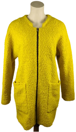 Zara Damenmantel In Gelb, Größe 36 | Moderner Teddylook – Vorschau 1