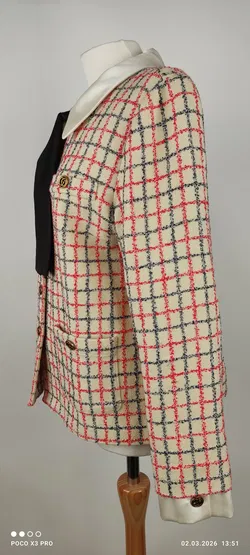 Gucci Karierte Tweed-Jacke mit Schleife - Bild 3